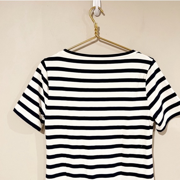 J. Crew Knit Midi Dress in Nautical Navy Stripe 100% cotton Medium - Picture 6 of 9